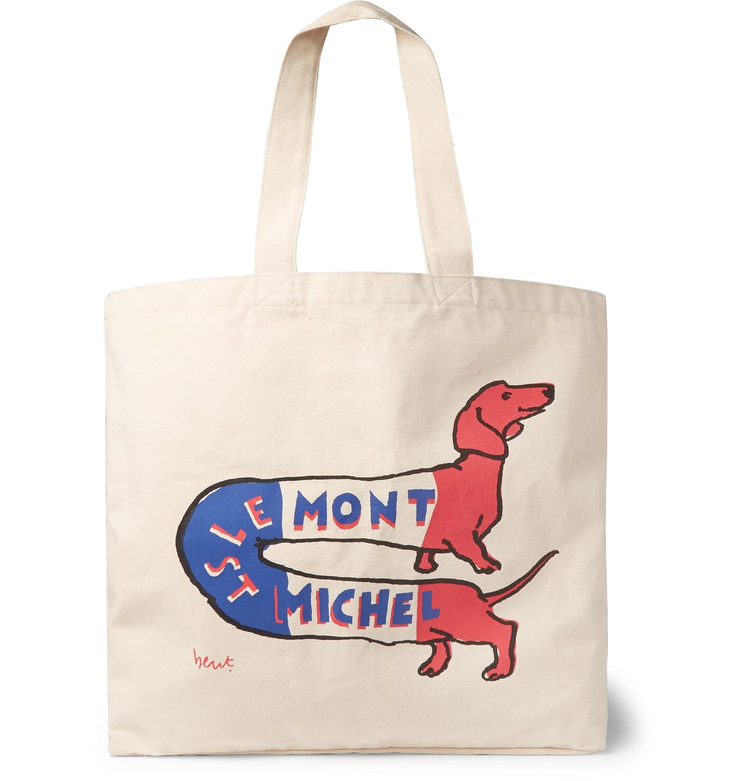 ★Le Mont Saint Michel★ Logo Big Tote_Ivory Le Mont St Michel Printed Canvas Tote Bag for Men | Lyst