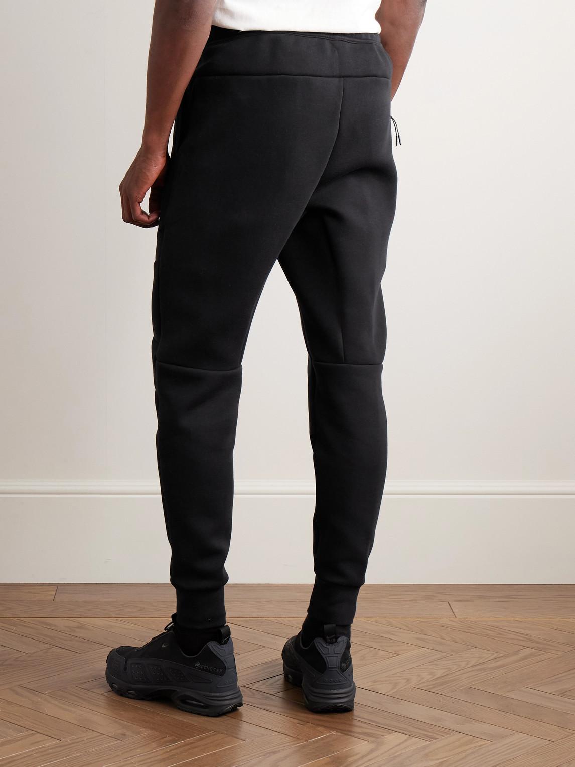 Nike Slim fit Tapered Logo print Cotton blend Tech fleece Sweatpants in Black for Men Lyst UK