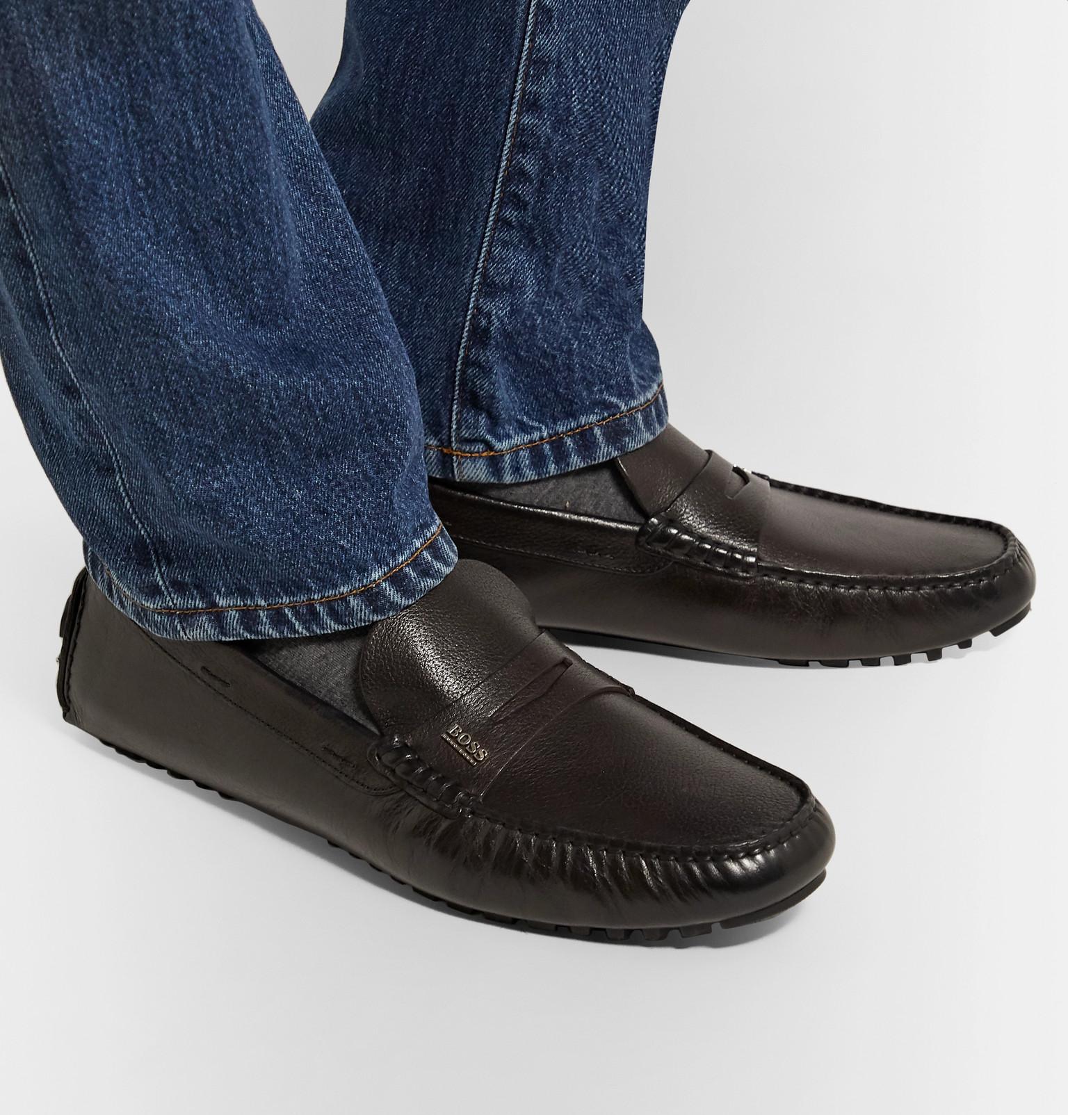 BOSS by Hugo Boss Leather Driving Shoes in Brown for Men Lyst