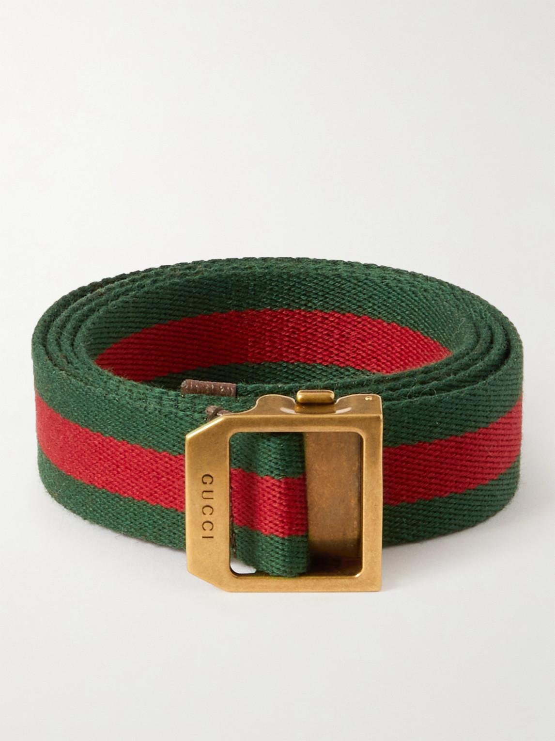 Striped gucci deals belt