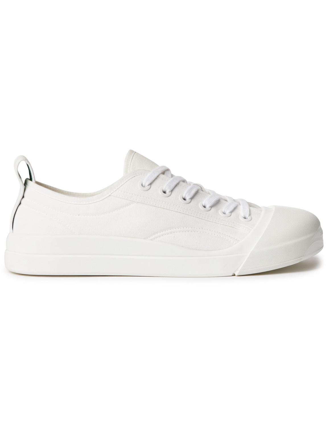 Bottega Veneta Rubber-trimmed Canvas Sneakers in White for Men | Lyst