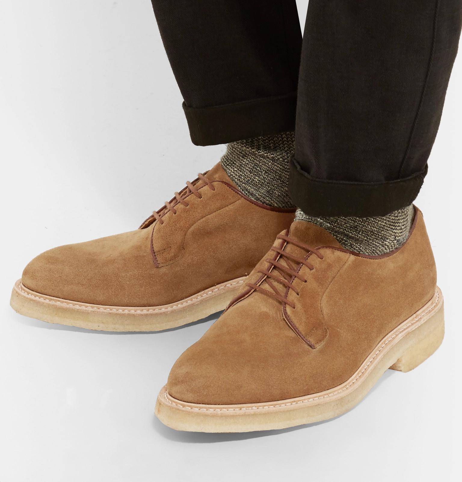 brown suede derby shoes
