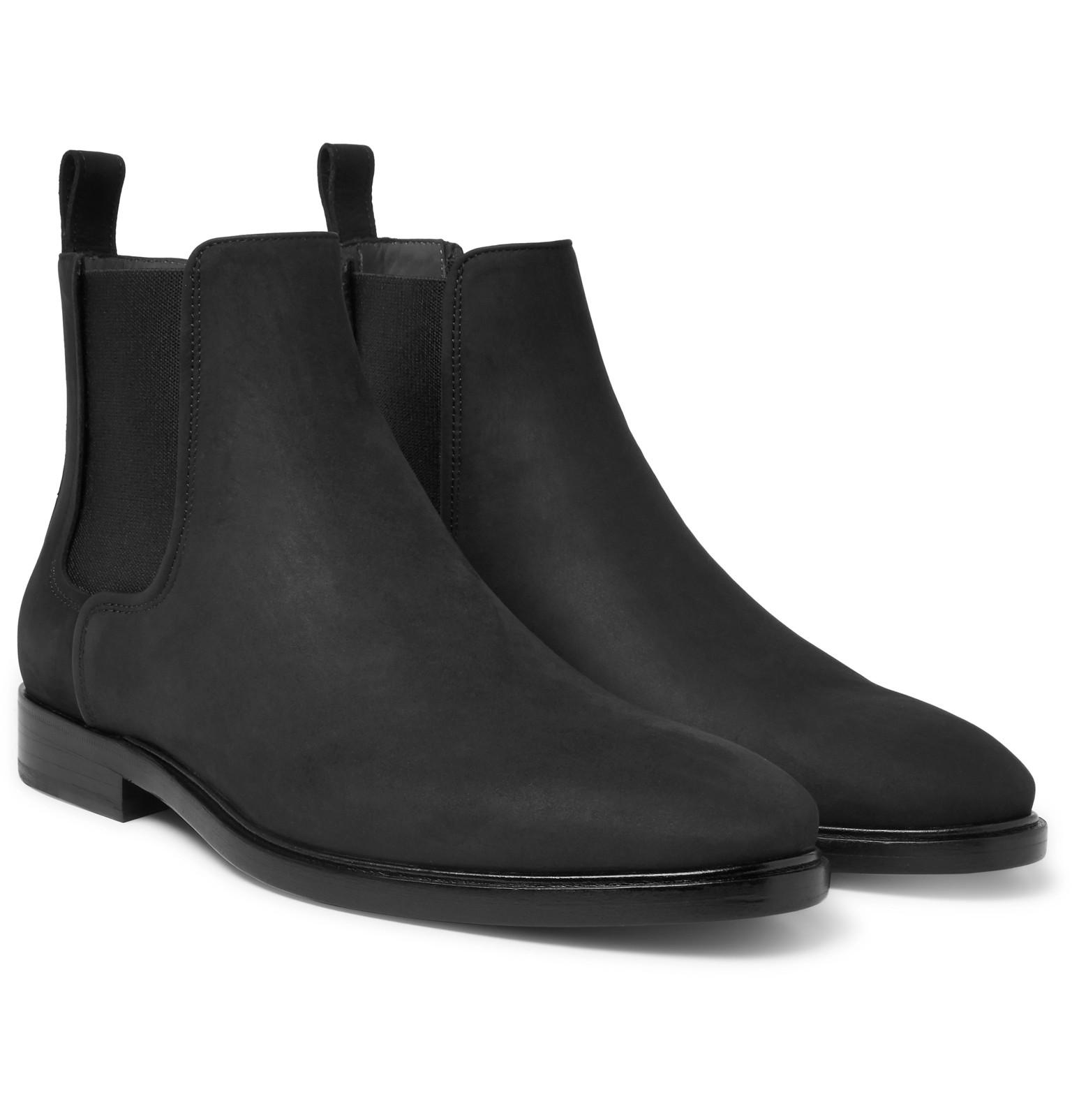 Lanvin Nubuck Chelsea Boots in Black for Men - Lyst