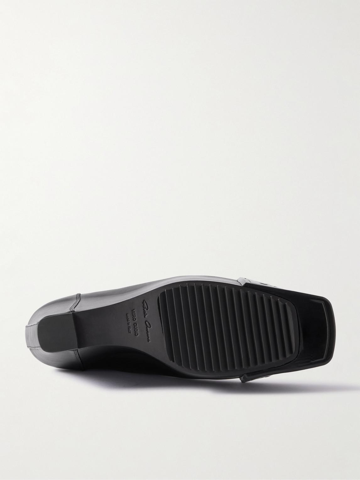 Rick Owens Grilled Wedge Beatle Leather Platform Chelsea Boots in