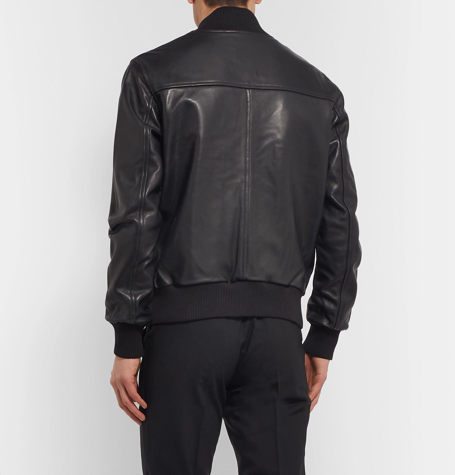 sandro leather bomber