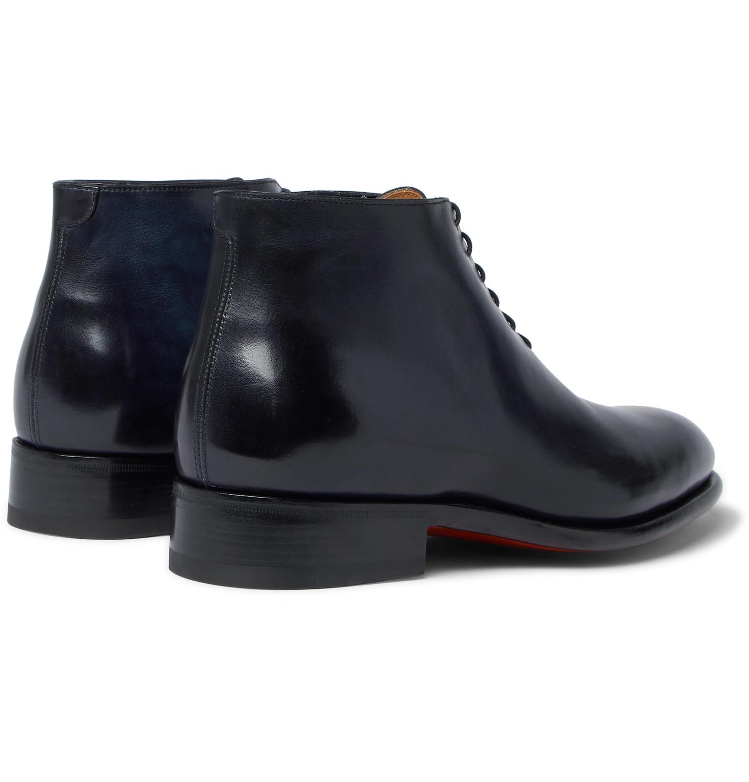 santorini blue western booties