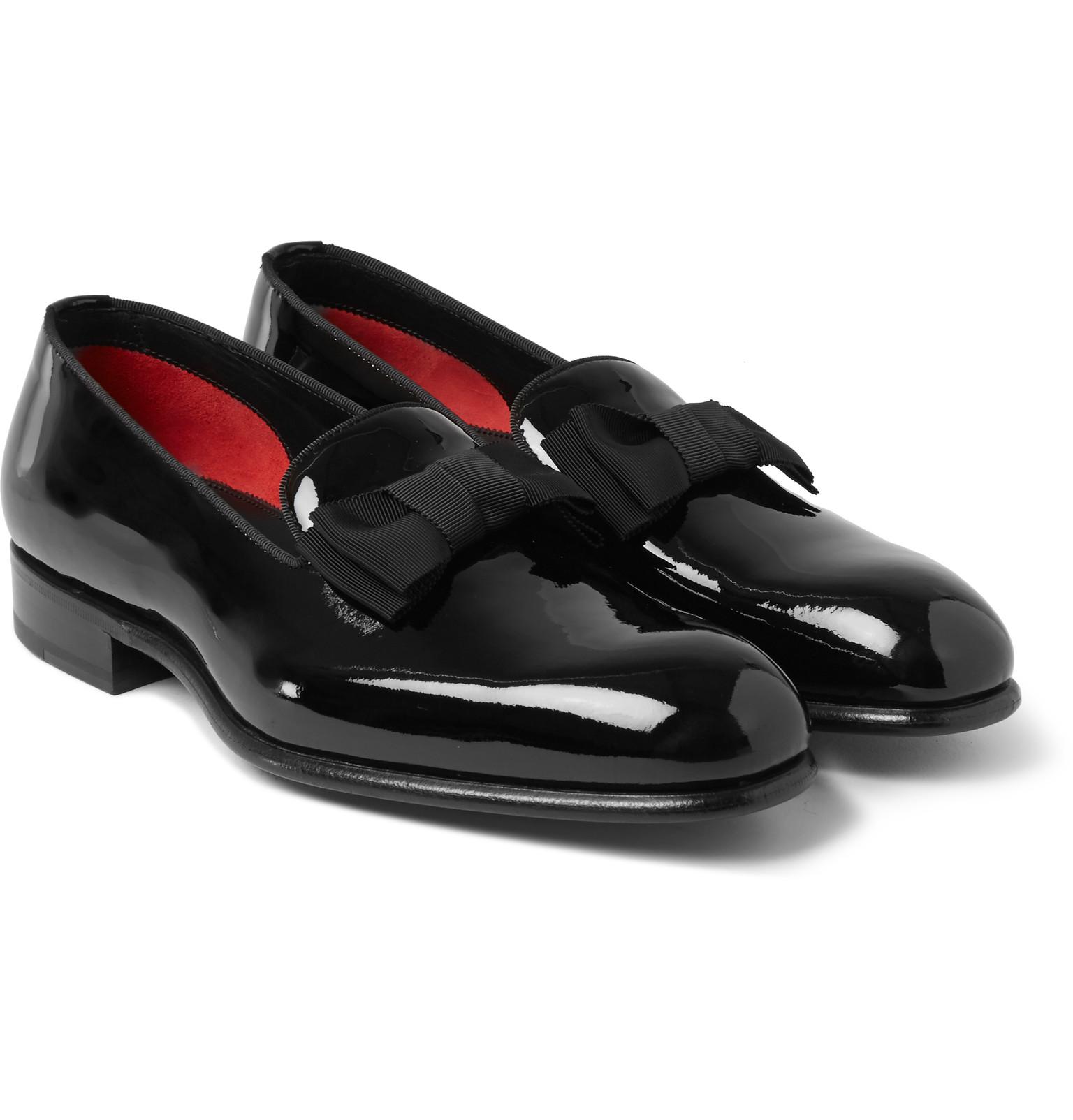 Tom Ford Bow-trimmed Patent-leather Loafers in Black for Men