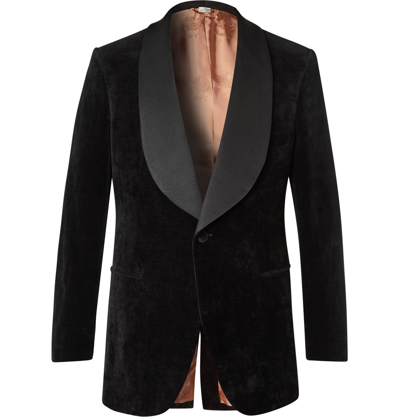 Gucci Faille-trimmed Cotton And Linen-blend Velvet Tuxedo Jacket in ...