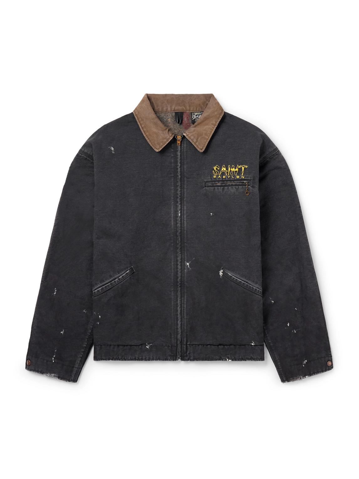 SAINT Mxxxxxx Babylon Detroit Logo-Embroidered Cotton Jacket in