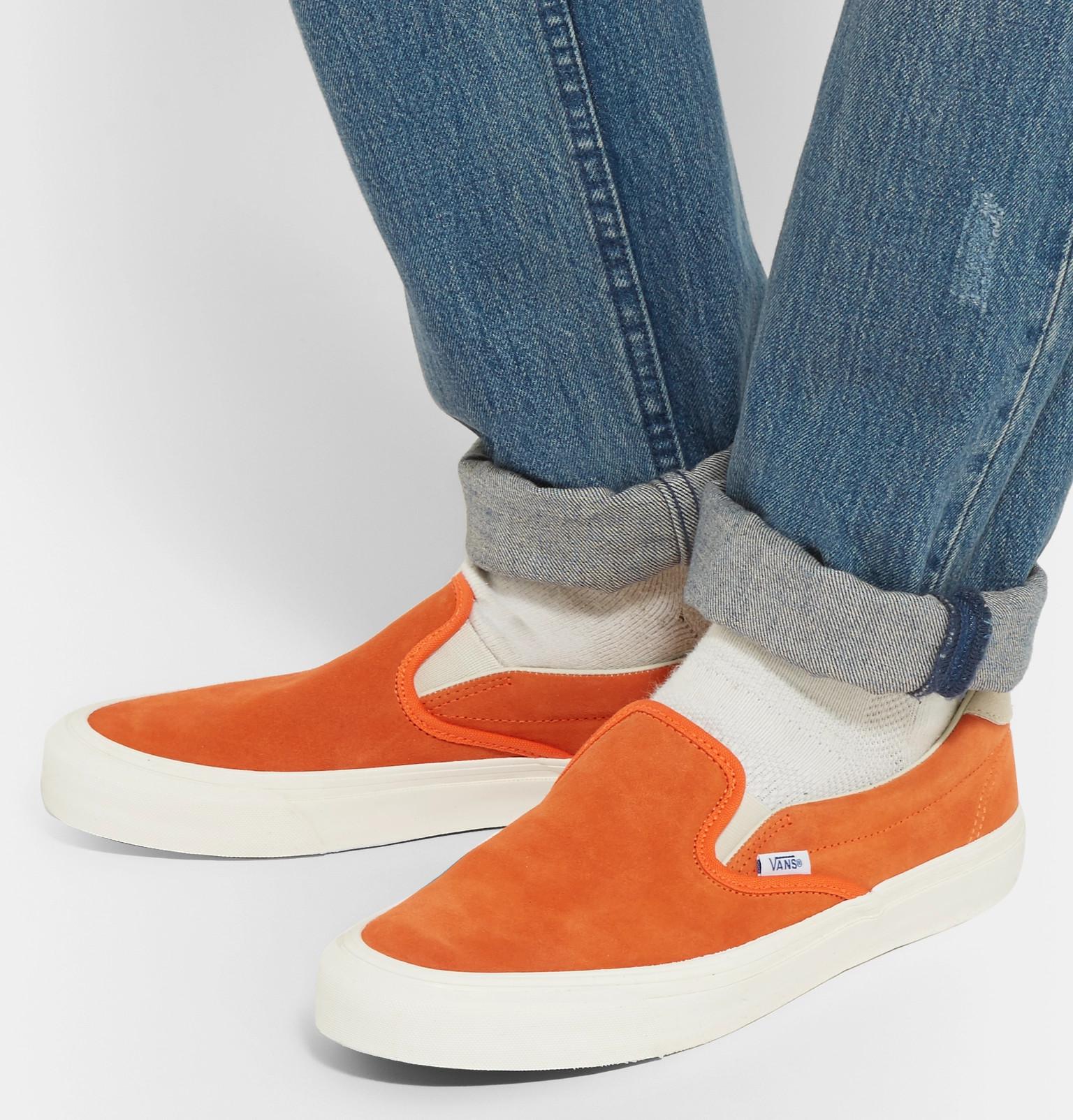 orange vans slip on