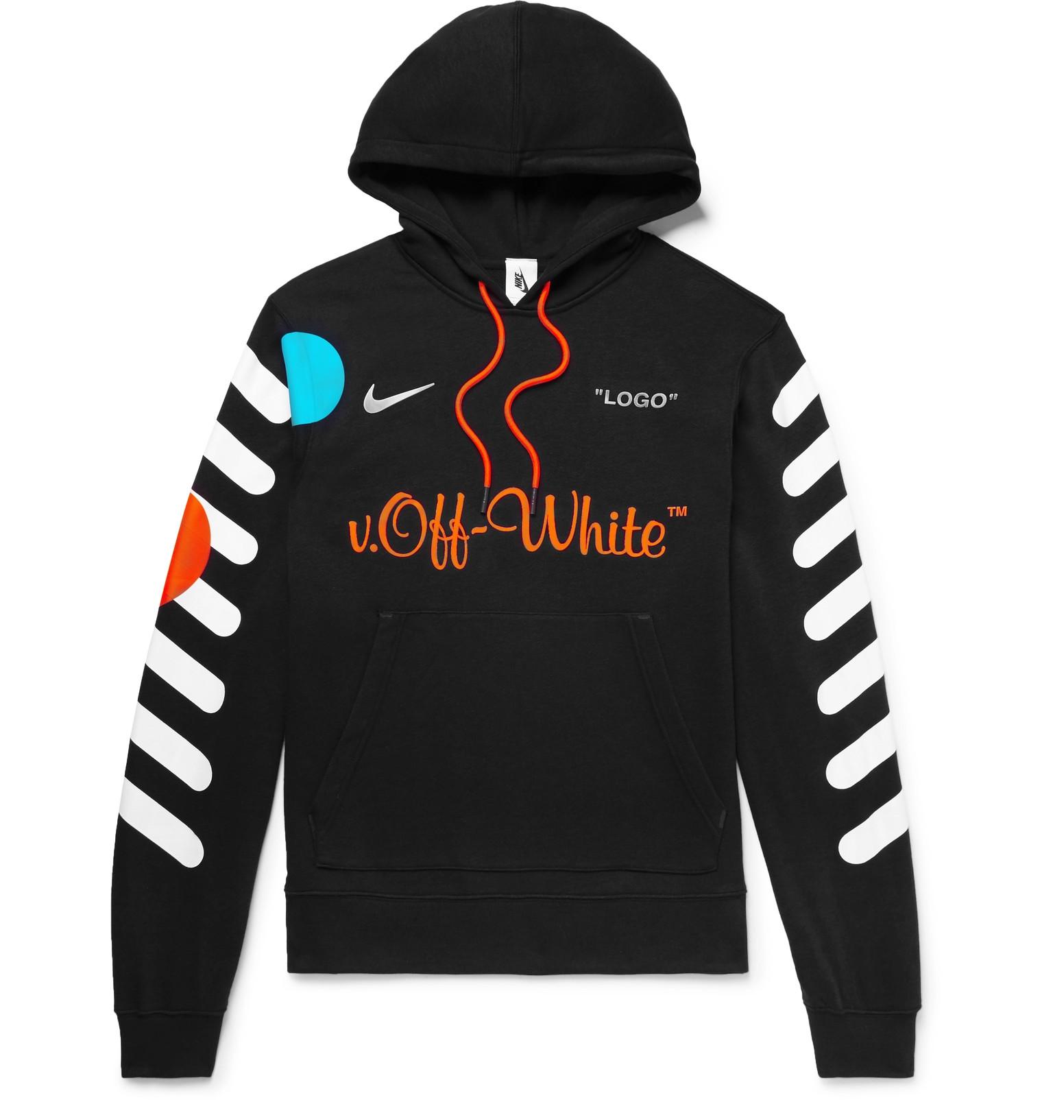 off white nike logo hoodie