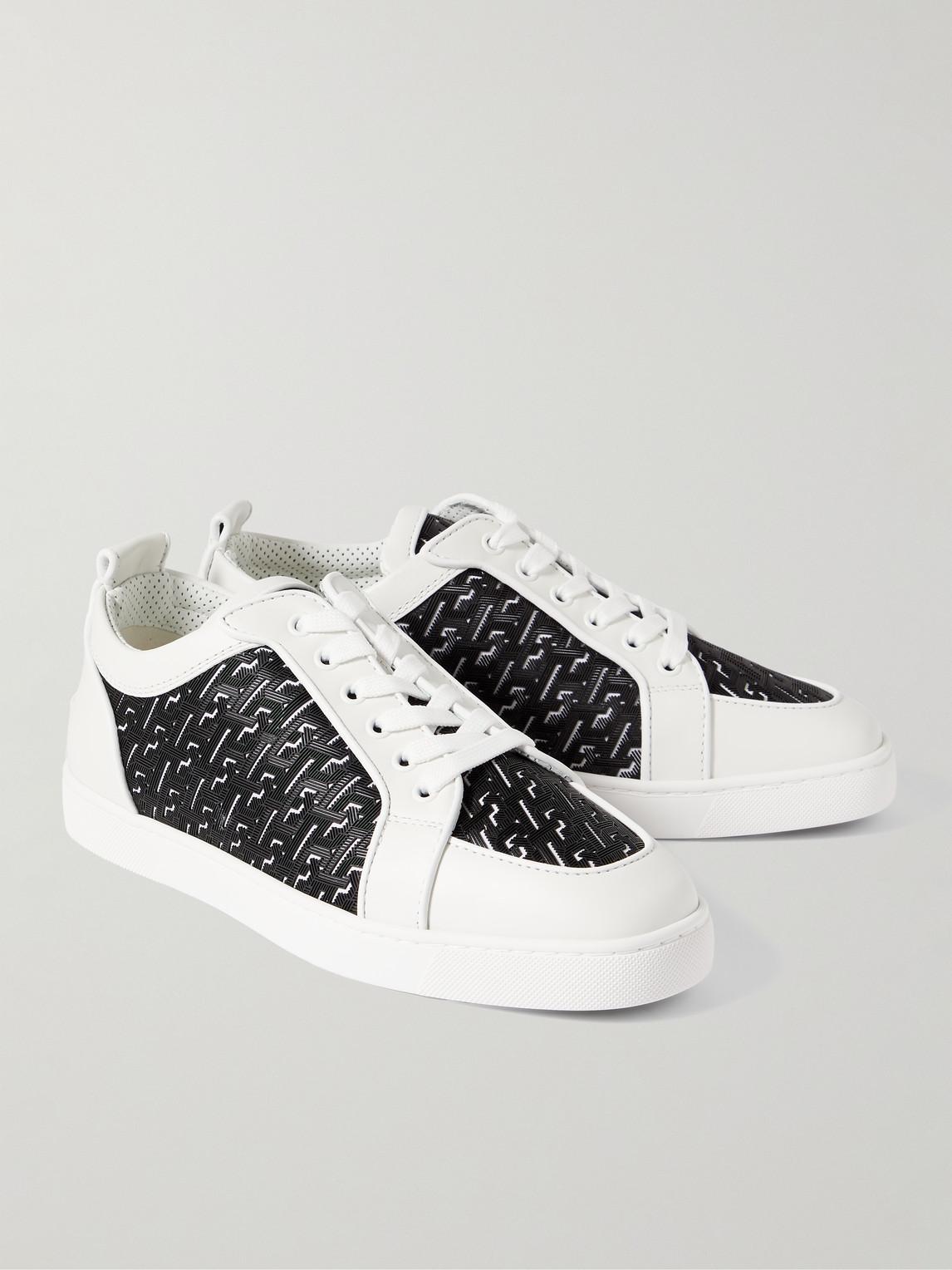 Christian Louboutin Louis Junior Spikes Orlato Coated Canvas Leather Sneaker in White for Men Lyst Canada