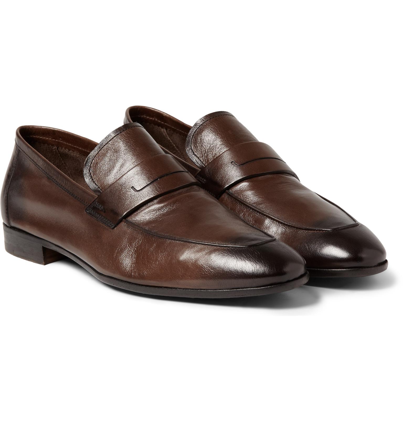 Berluti Lorenzo Leather Loafers in Brown for Men - Lyst