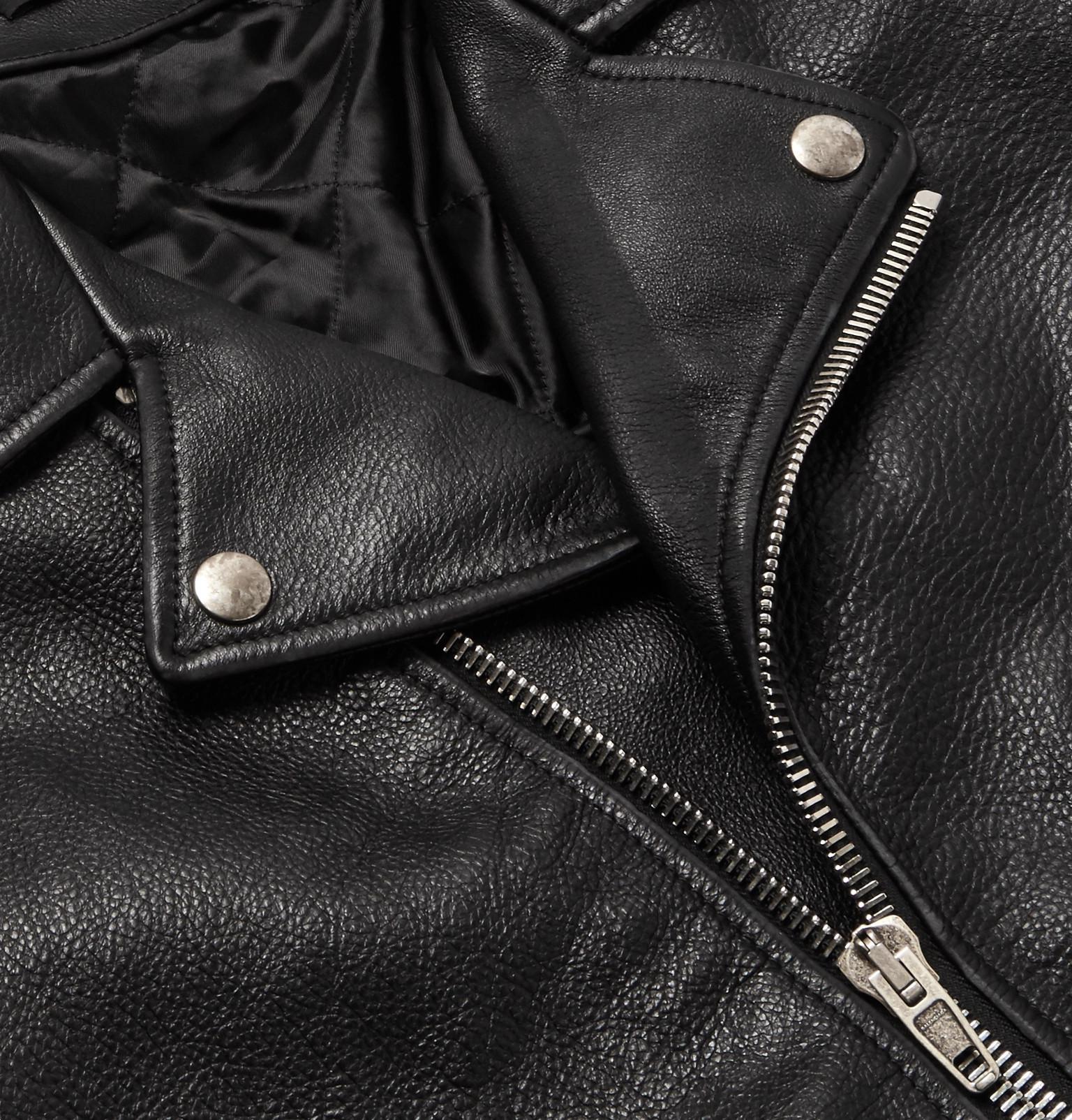 Balenciaga Printed Leather Biker Jacket in Black for Men - Lyst