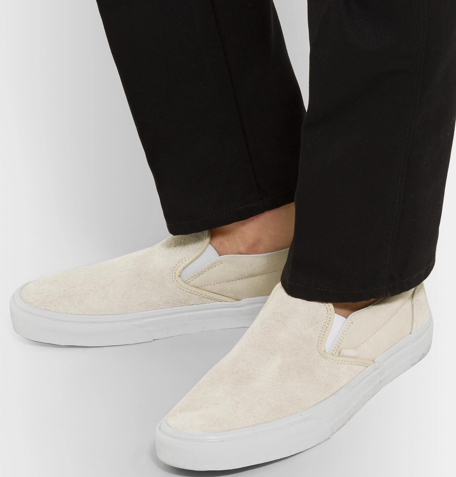 Vans Suede Slip-on Sneakers in Cream (White) for Men | Lyst