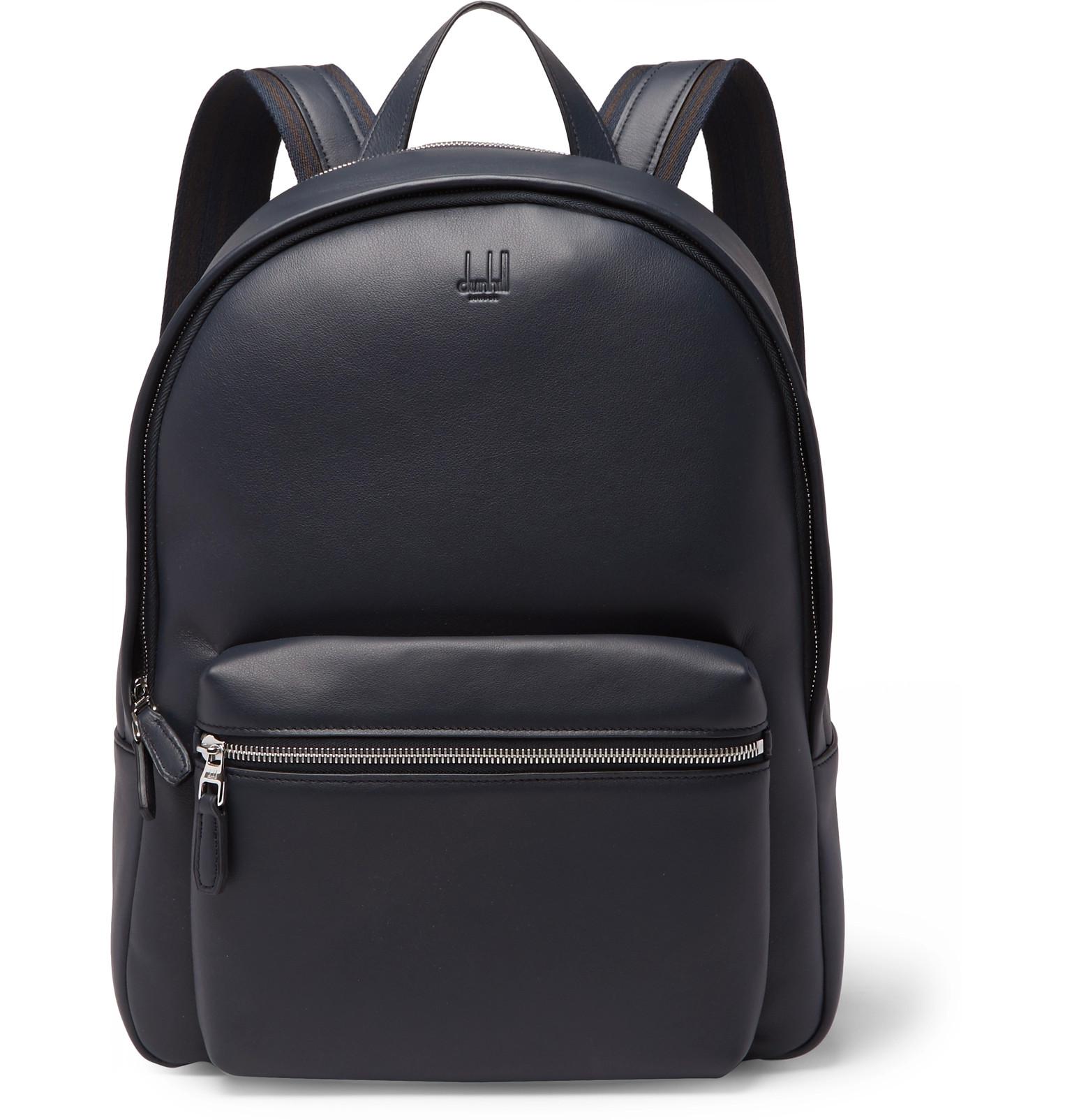 Dunhill Hampstead Canvas-panelled Full-grain Leather Backpack in ...
