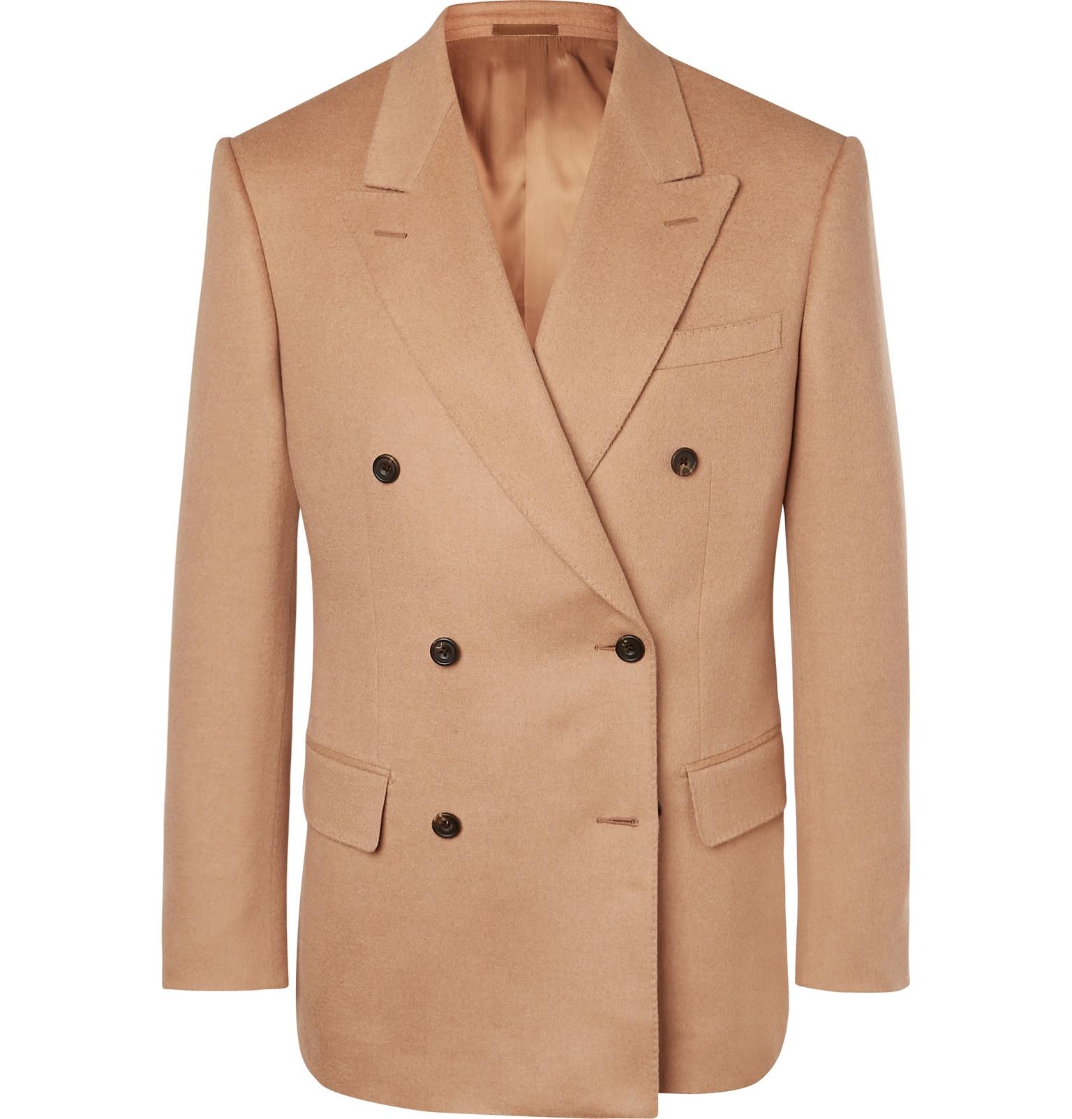 Kingsman Double-breasted Camel Hair Blazer in Natural for Men | Lyst