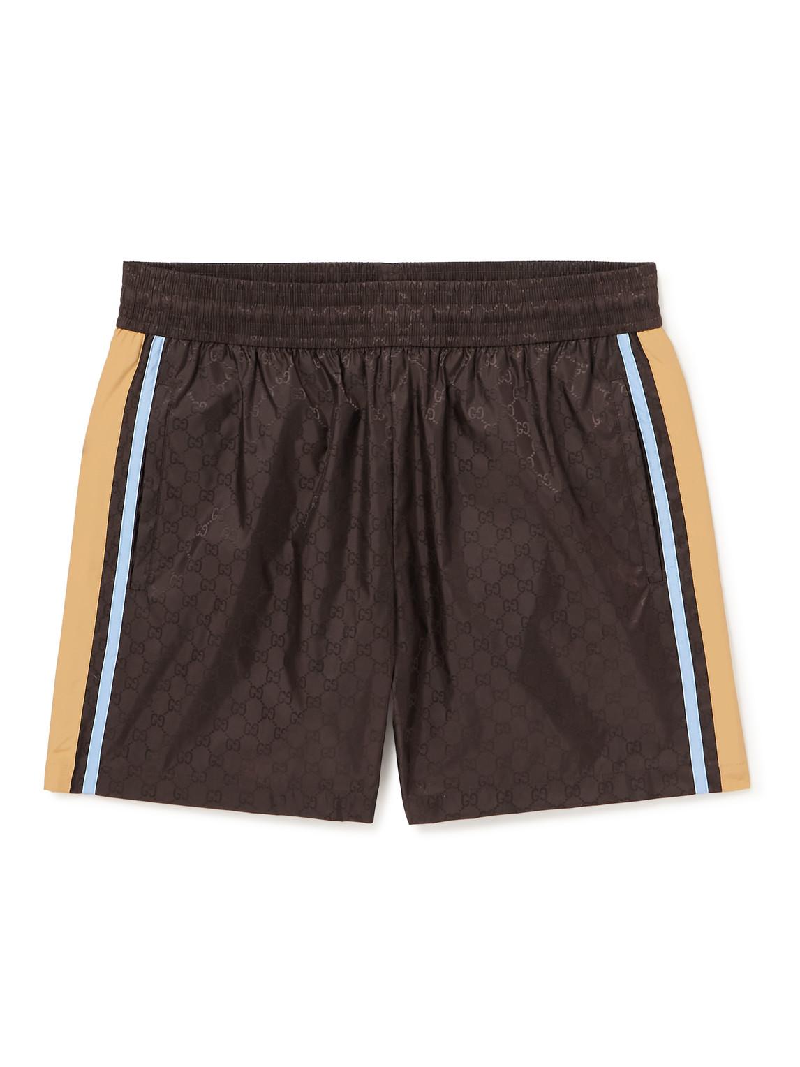 Gucci Straight-leg Mid-length Striped Shorts in Black for Men | Lyst