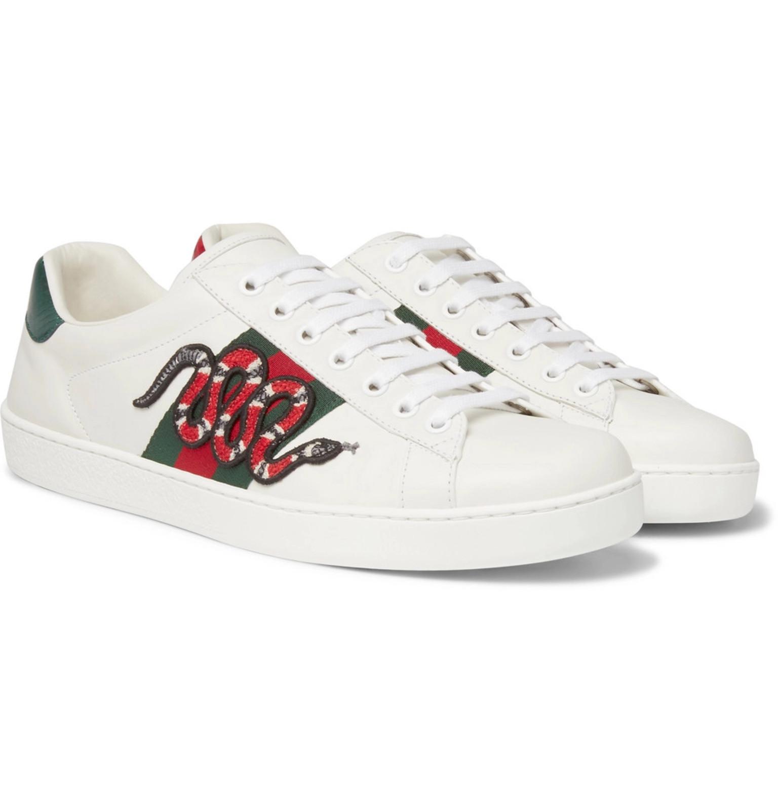 gucci snake shoes white