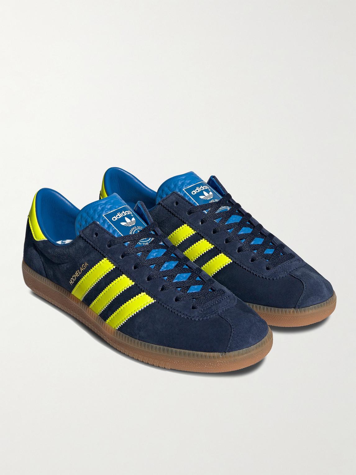 adidas Originals Hochelaga Spzl Leather trimmed Suede Sneakers in Blue for Men Lyst UK