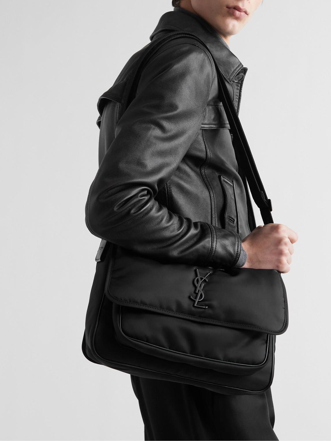 Saint Laurent Niki Leather Trimmed Nylon Messenger Bag in Black for Men Lyst UK