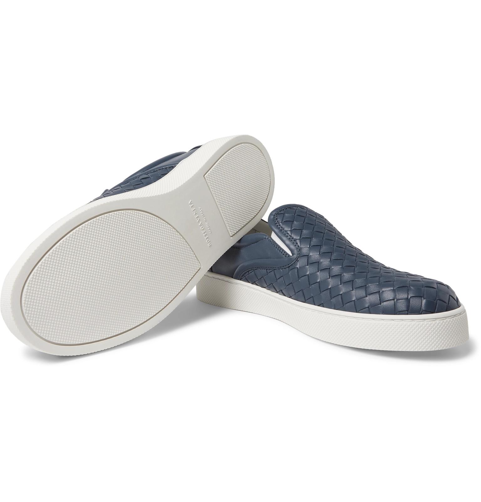 Bottega Veneta Dodger Intrecciato Leather Slip-on Sneakers in Navy (Blue)  for Men | Lyst