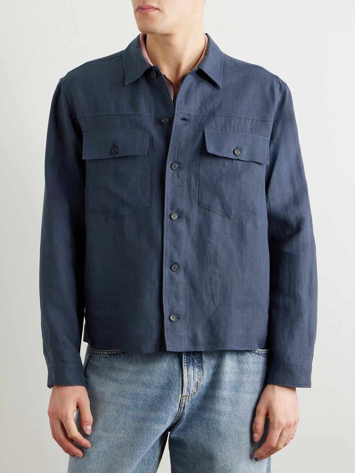 Valstar Brixton Linen Overshirt in Blue for Men Lyst UK