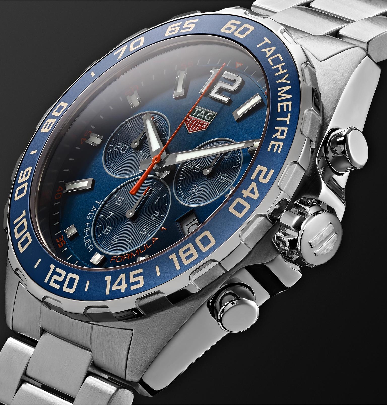Tag Heuer Formula 1 Chronograph 43mm Stainless Steel Watch, Ref. No. Caz1011.ba0843 in Blue for