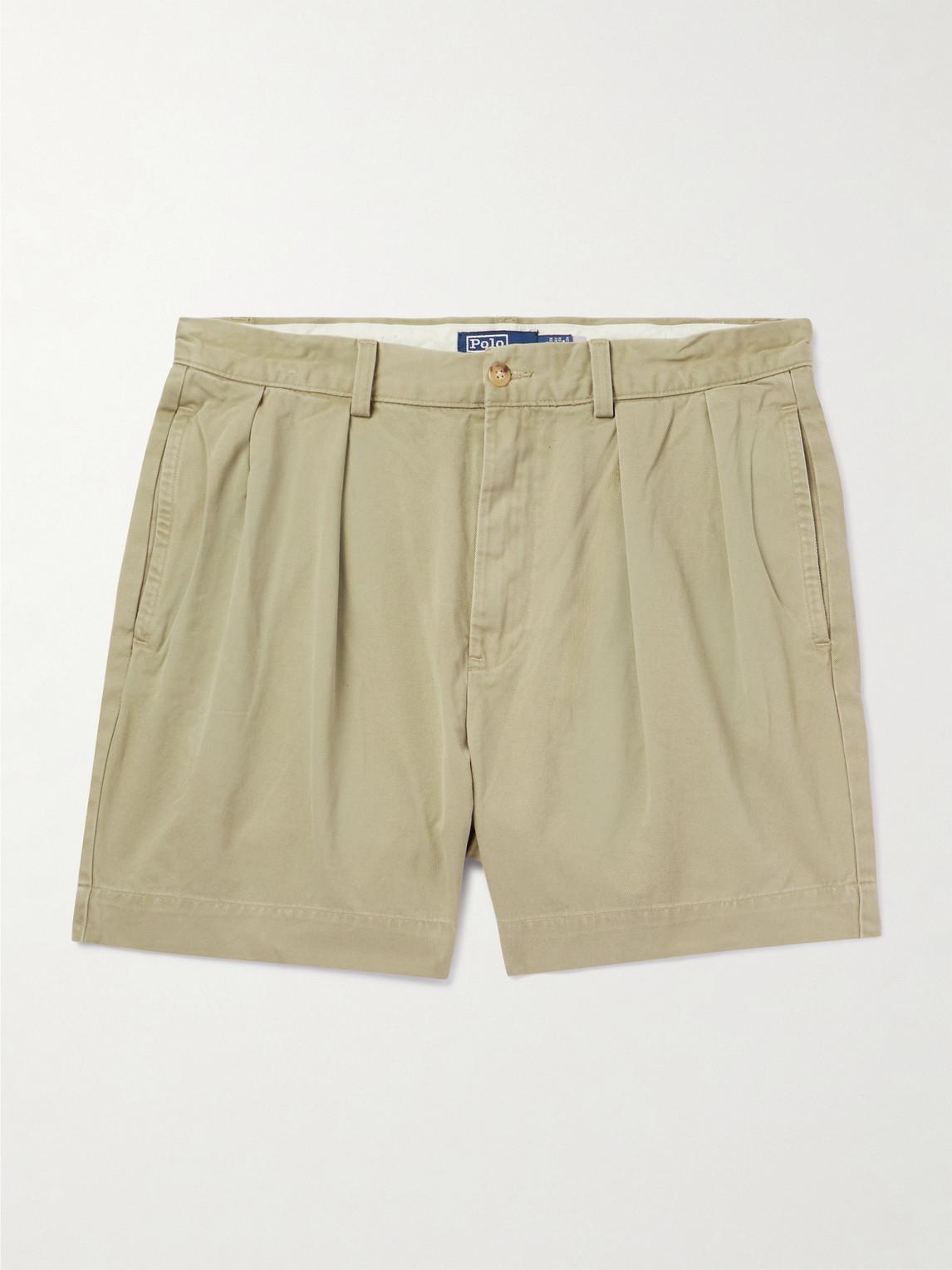 Polo Ralph Lauren Cormac Straight Leg Pleated Cotton Twill Shorts in Natural for Men Lyst UK