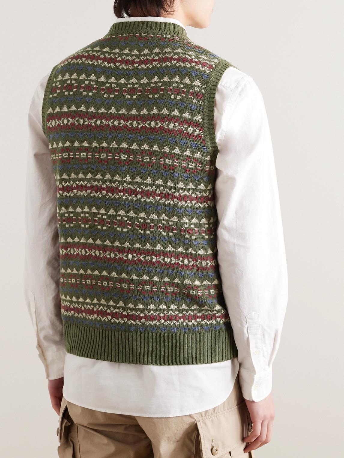 Beams Plus Fair Isle Linen And Cotton-Blend Sweater Vest in Beams Plus Fair Isle Linen And Cotton-Blend Sweater Vest in