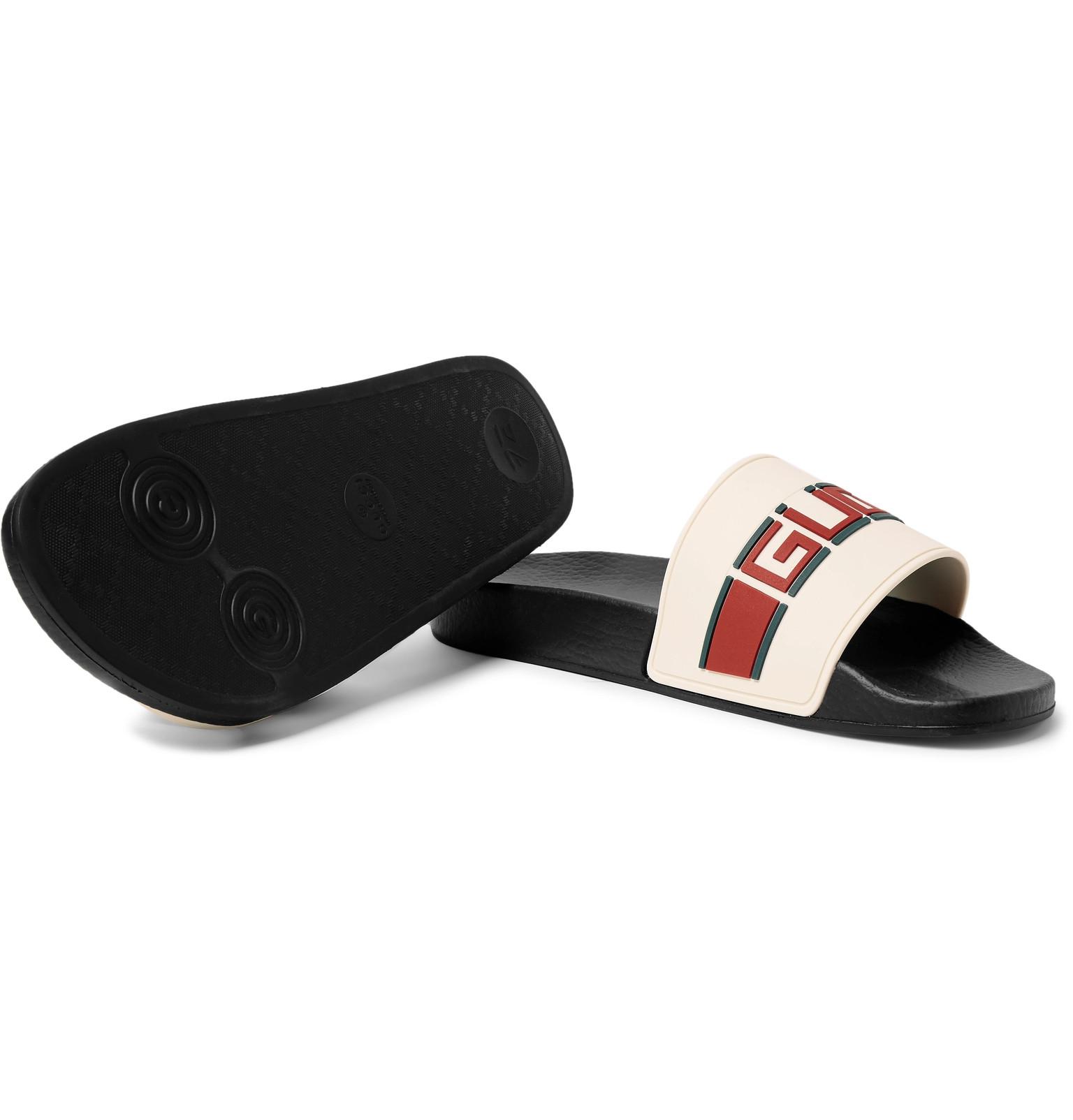 Gucci Stripe Rubber Slide Sandal in White for Men