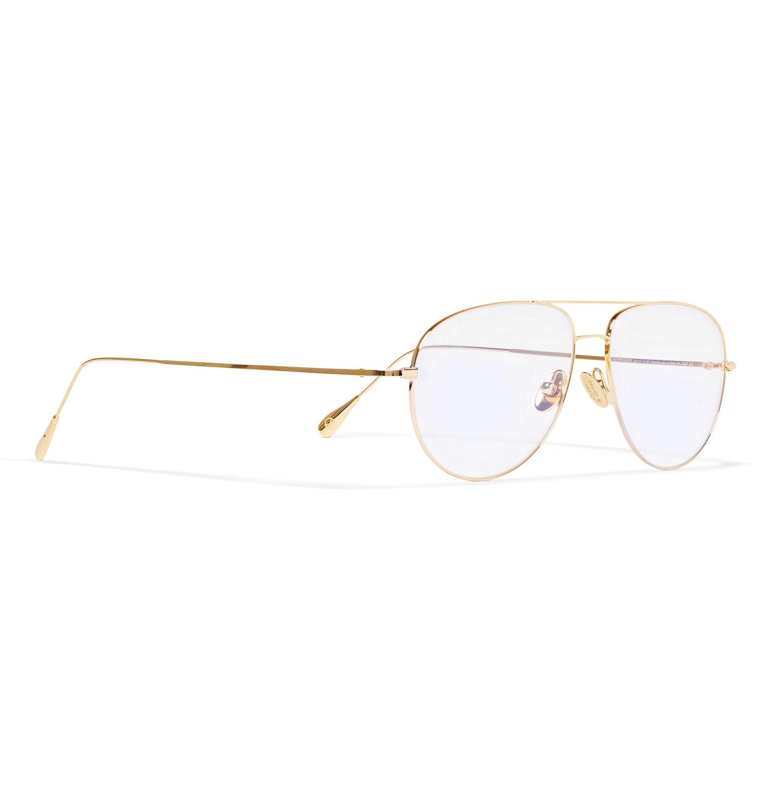 Kingsman + Cutler And Gross Statesman Aviator-style Gold-tone Optical  Glasses in Metallic for Men | Lyst