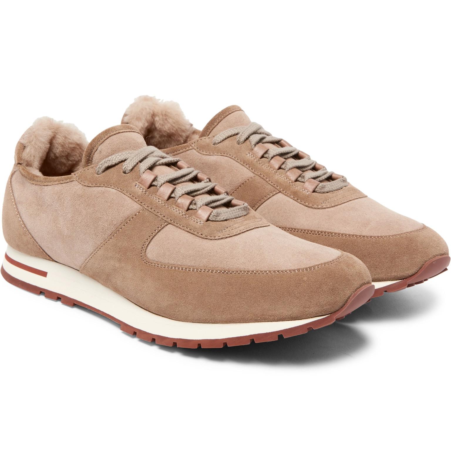 Loro Piana Winter Weekend Walk Shearling-lined Suede Sneakers for Men - Lyst