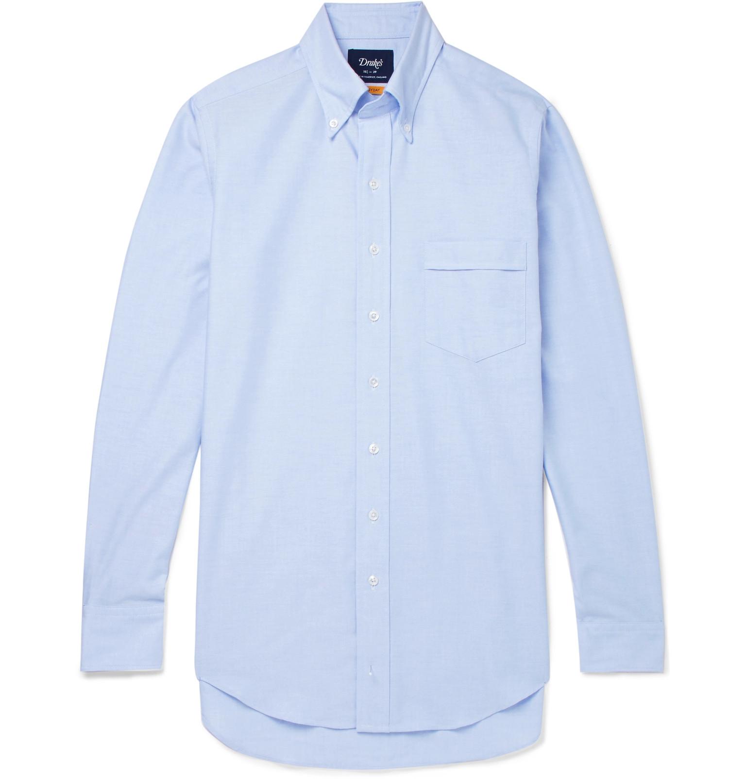 Drake's Easyday Slimfit Buttondown Collar Cotton Oxford Shirt in Light Blue (Blue) for Men Lyst