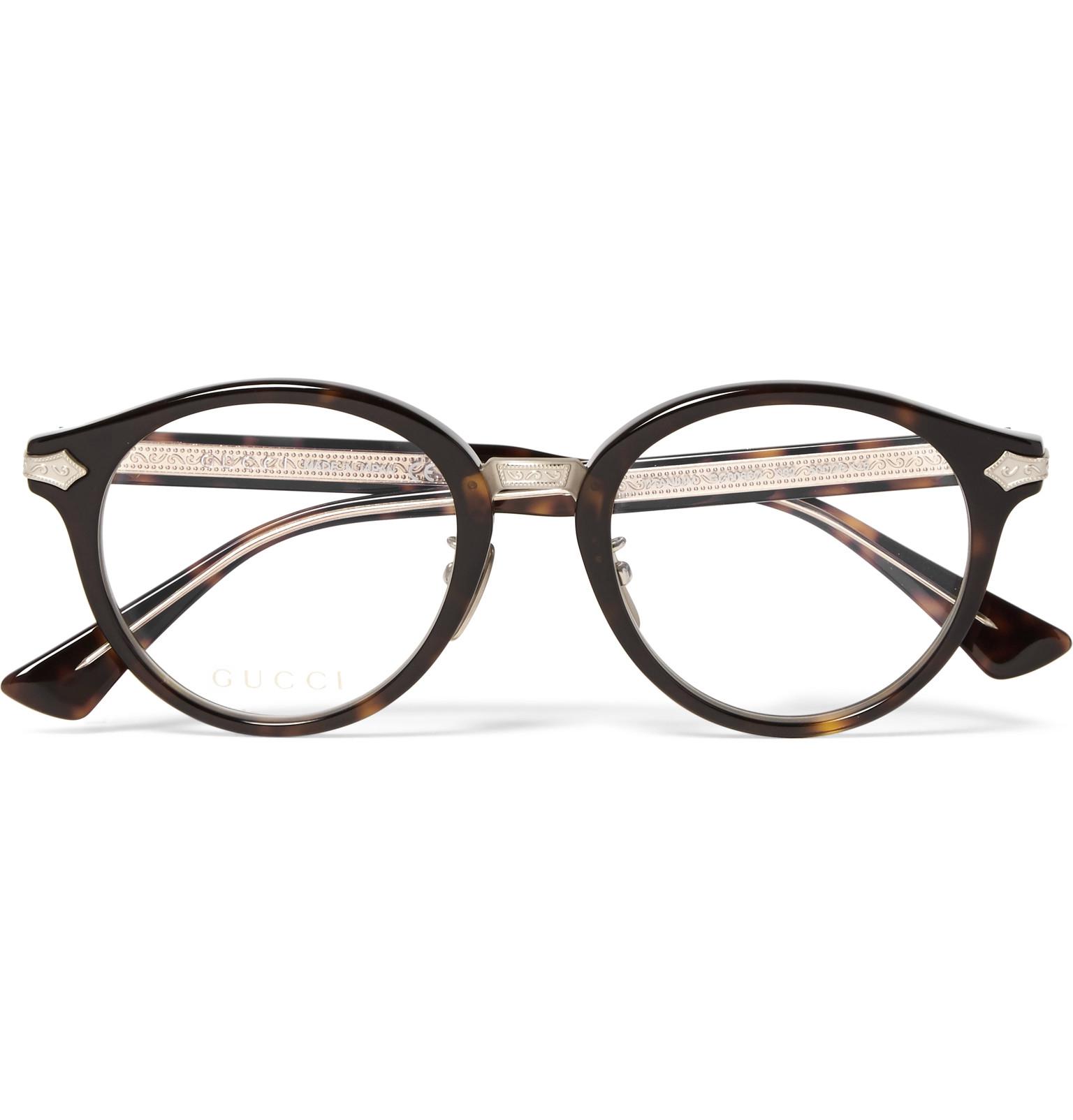 gucci tortoiseshell round glasses frames