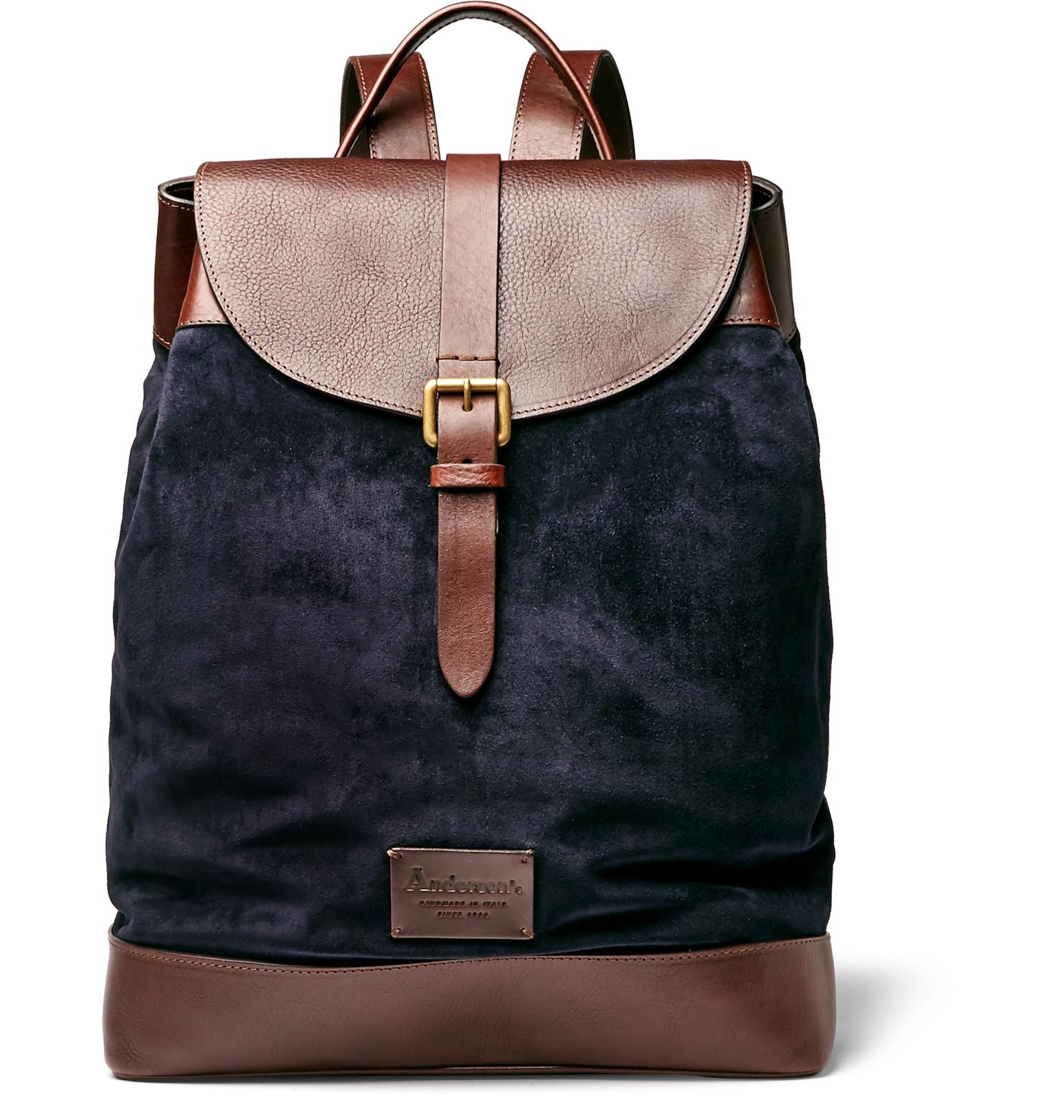 leather and suede backpack