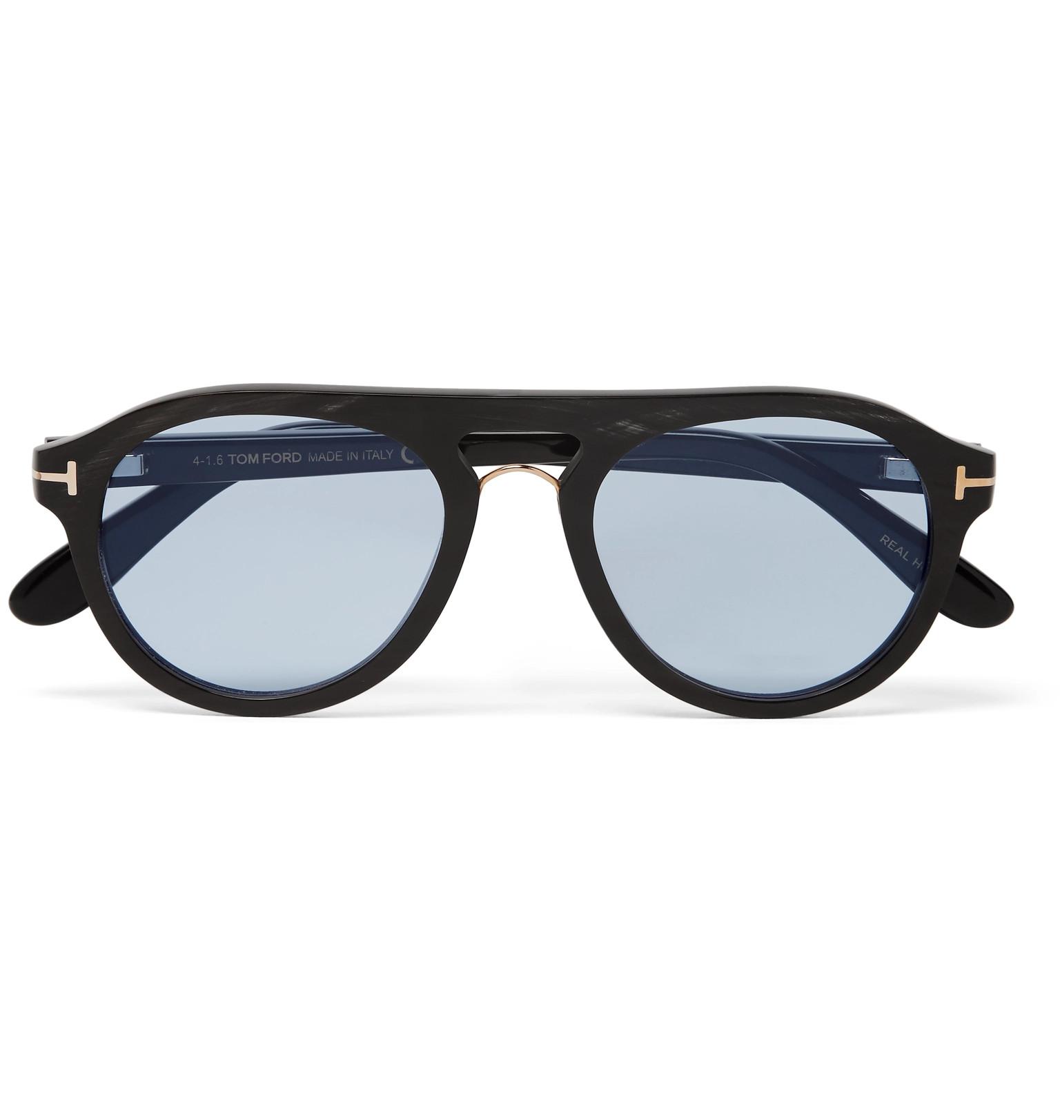 Tom Ford Private Collection Aviatorstyle Horn Sunglasses in Black for