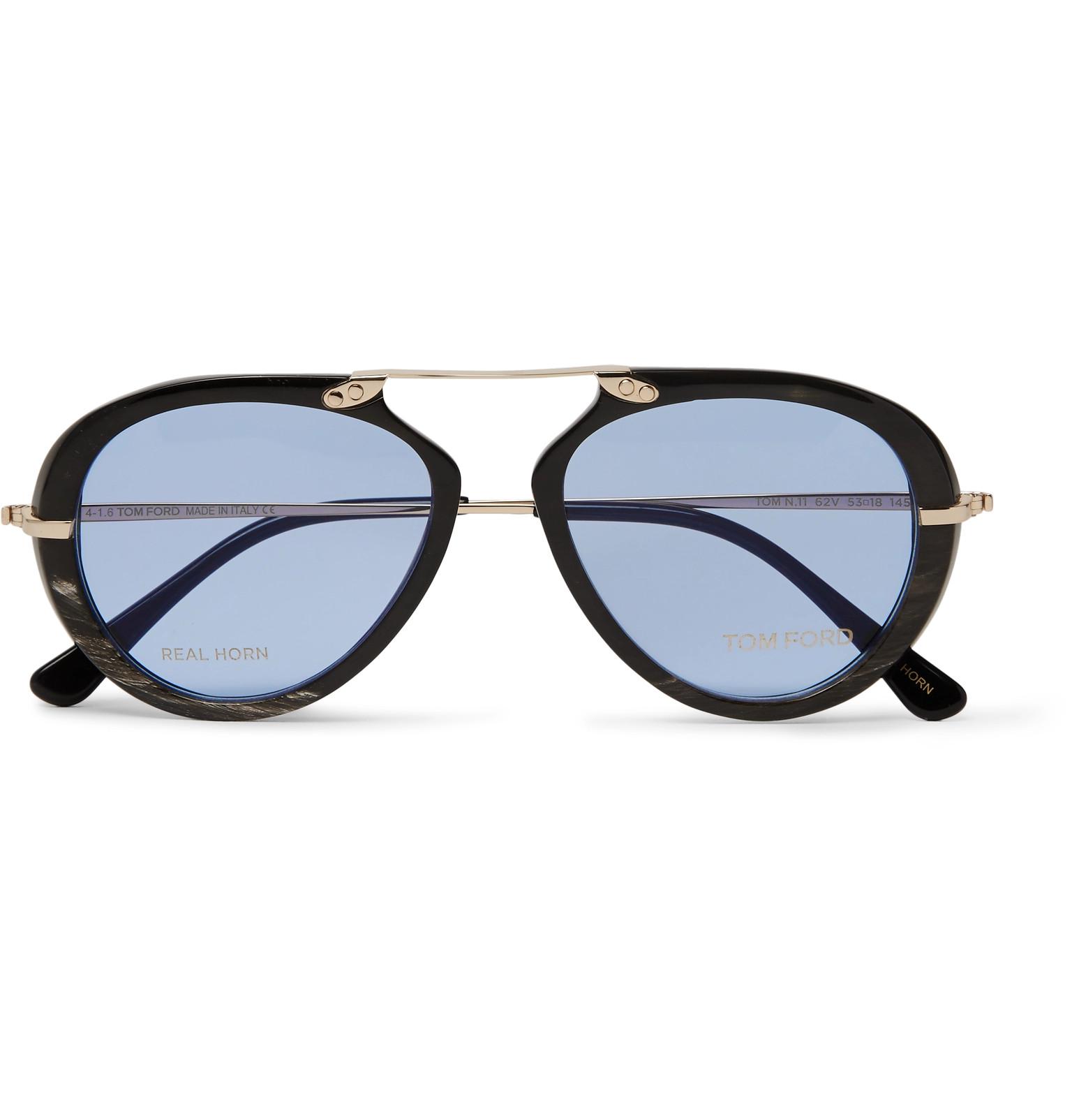 Tom Ford Private Collection Aviatorstyle Horn And Goldtone Sunglasses