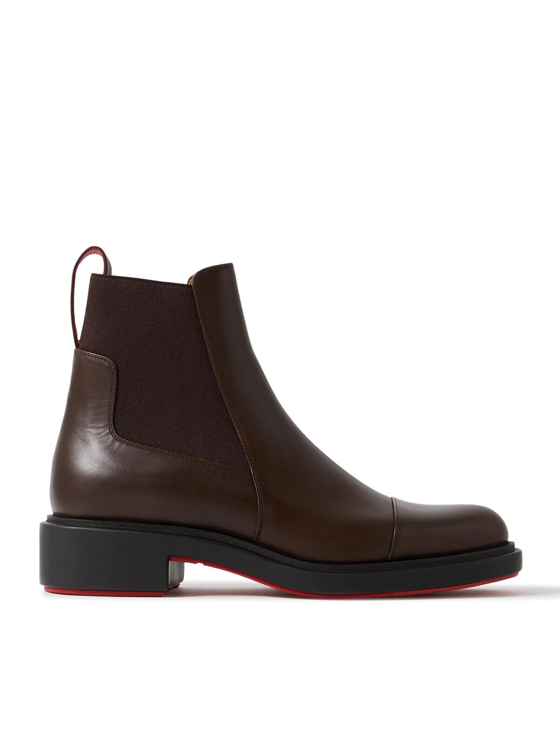 Christian Louboutin Urbino Leather Chelsea Boots in Brown for Men Lyst