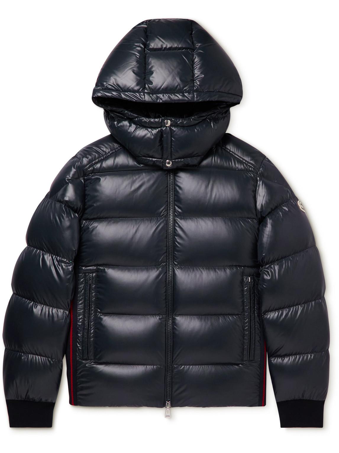Moncler Lunetiere Webbing-panelled Quilted Nylon Hooded Down Jacket in ...