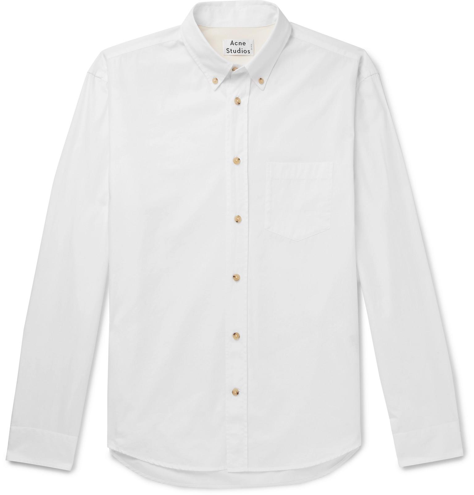Acne Studios Buttondown Collar Cottonpoplin Shirt in White for Men Lyst