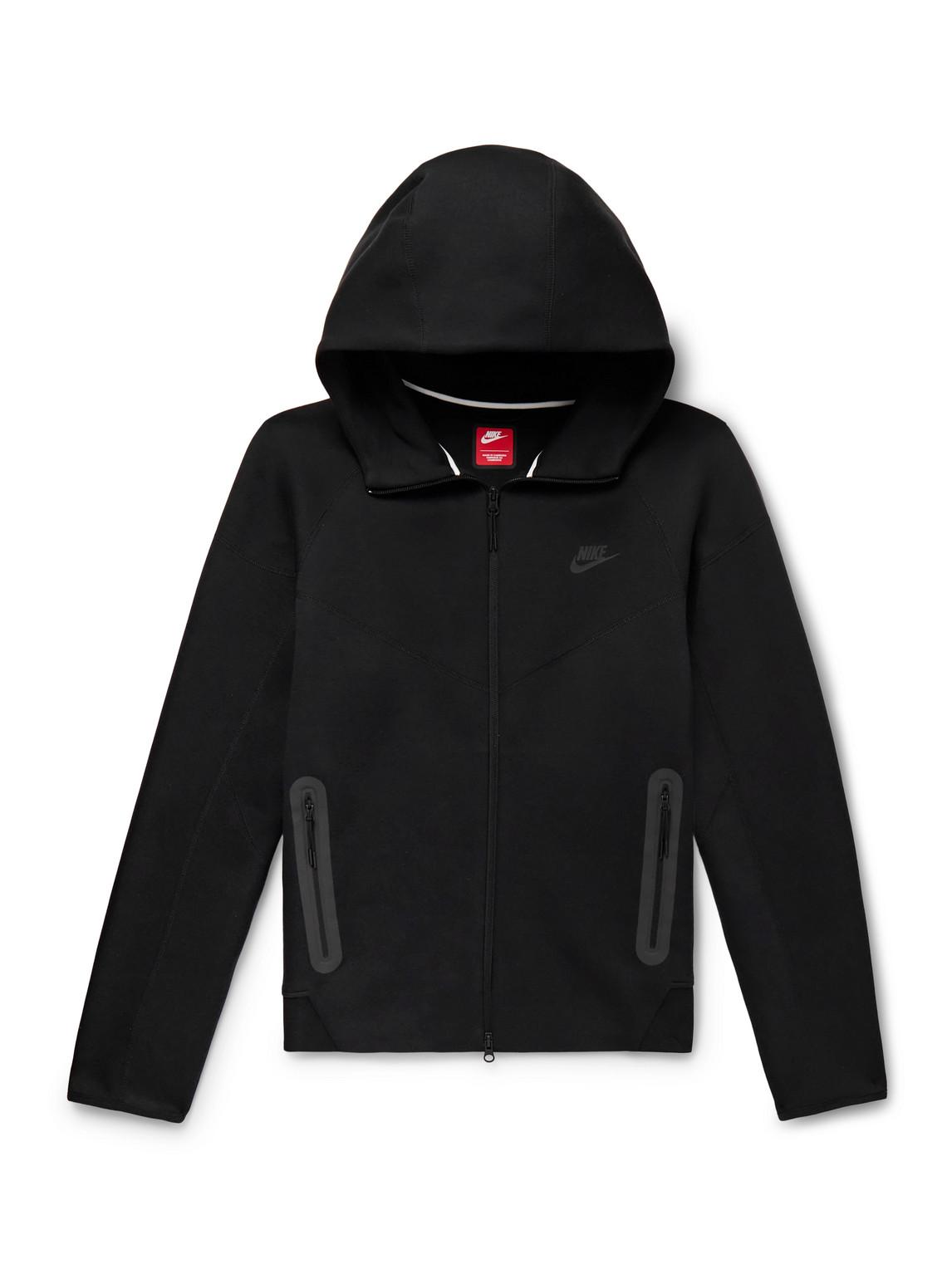 Nike Logo Print Cotton Blend Tech Fleece Zip Up Hoodie in Black for Men Lyst