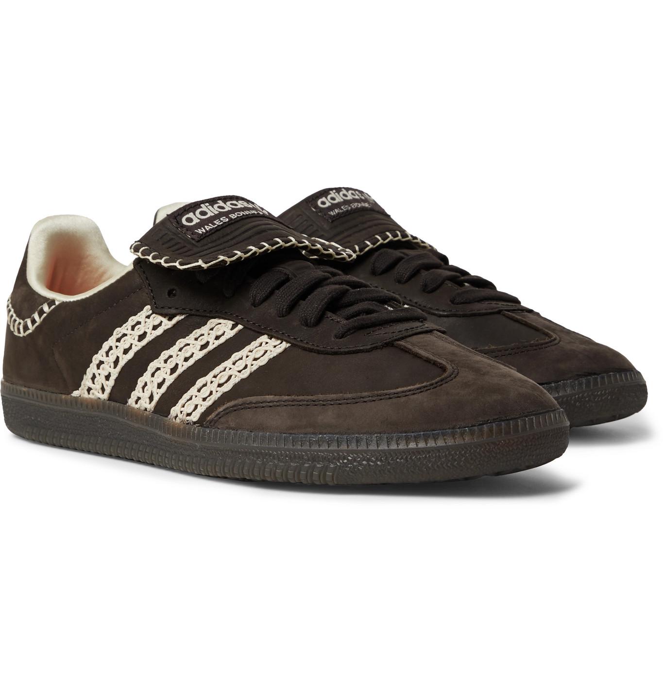 adidas Originals Wales Bonner Samba Crochet- And Leather-trimmed Suede  Sneakers in Black for Men | Lyst