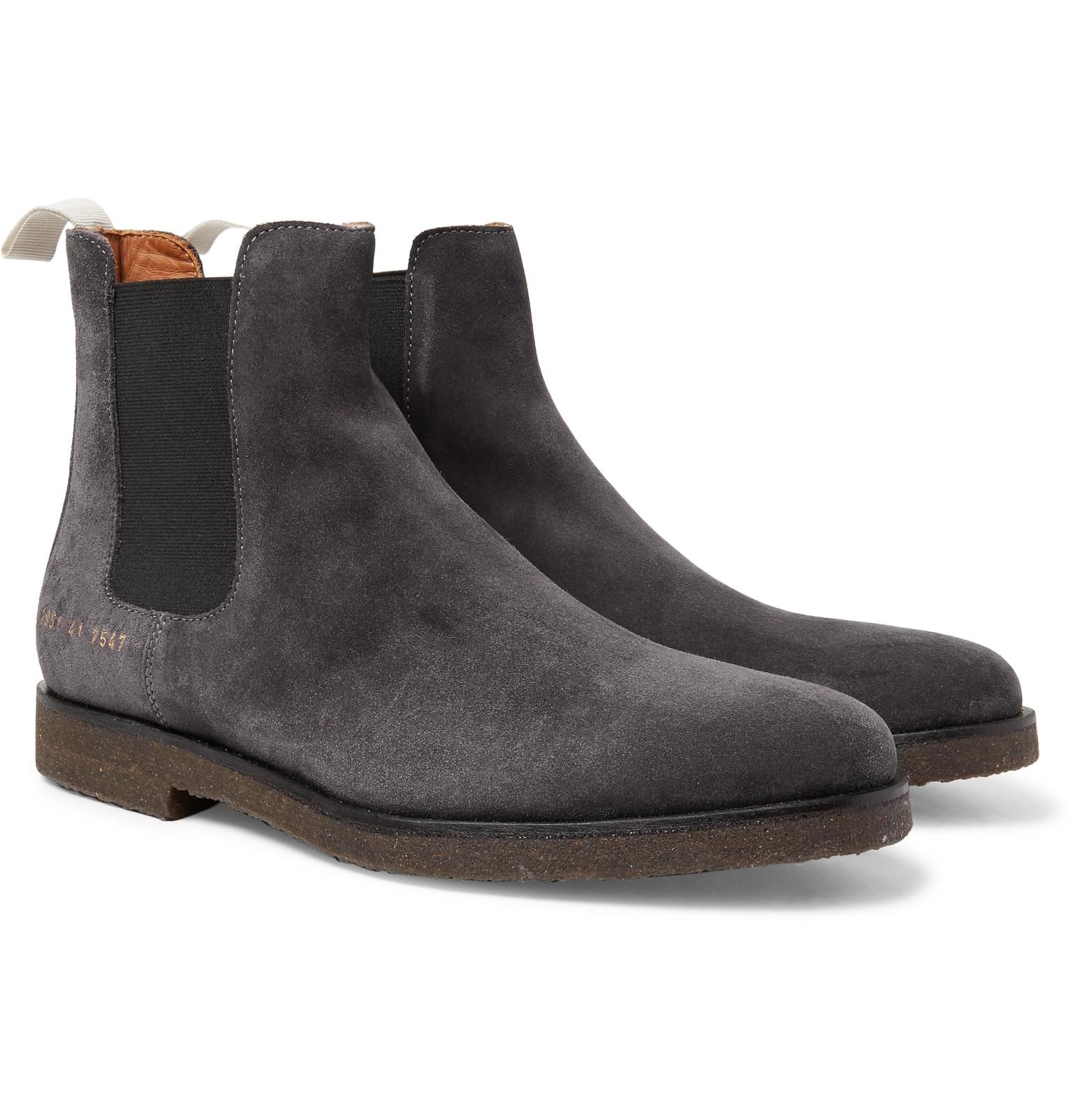 indsats Definere høst Common Projects Suede Chelsea Boots in Charcoal (Gray) for Men - Lyst