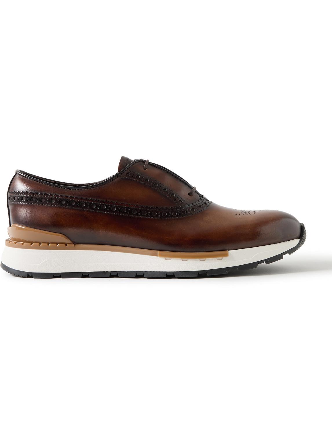 Berluti Fast Track Venezia Leather Sneakers in Brown for Men