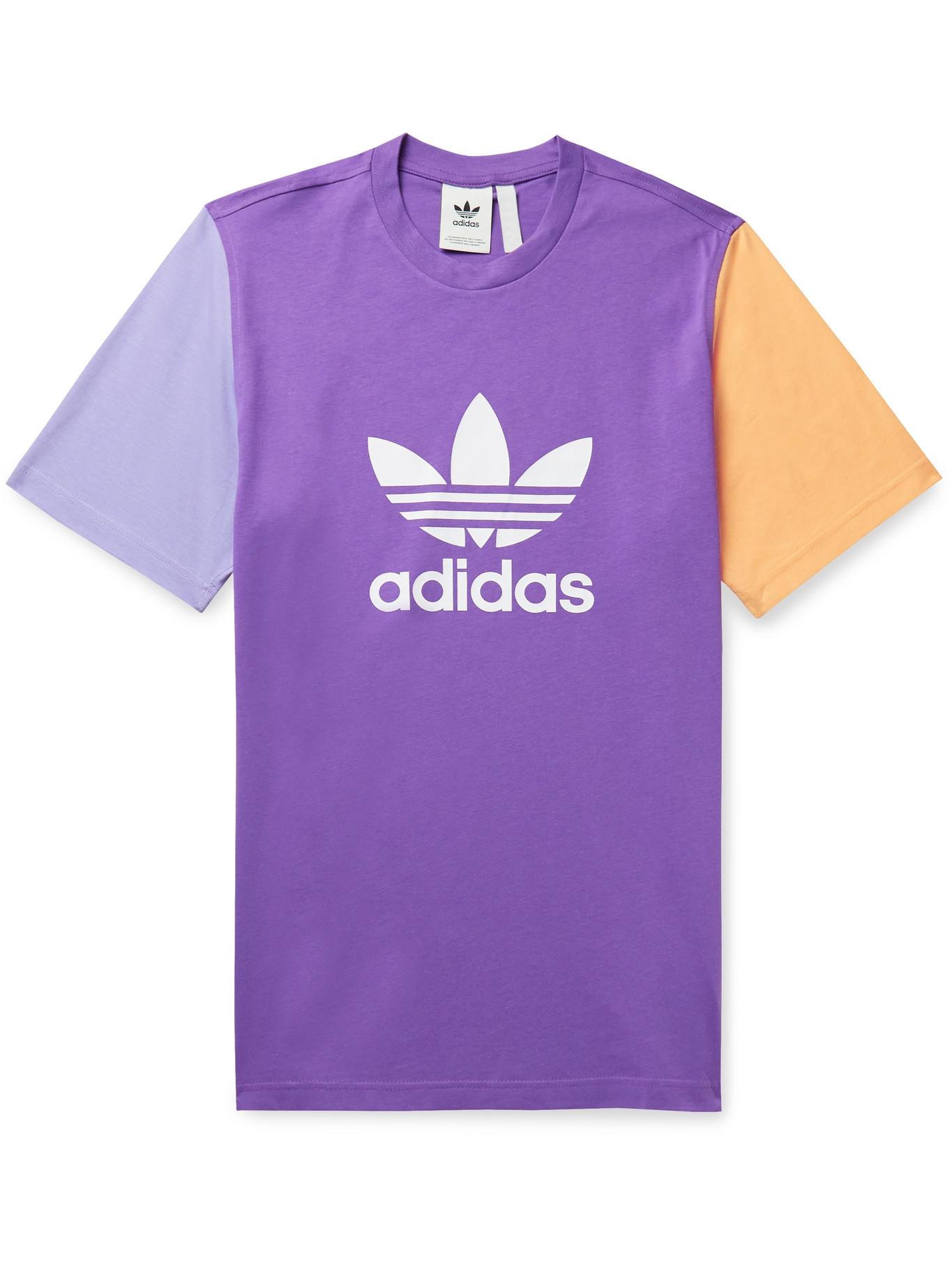adidas Originals Logo-print Colour-block Cotton-jersey T-shirt in ...