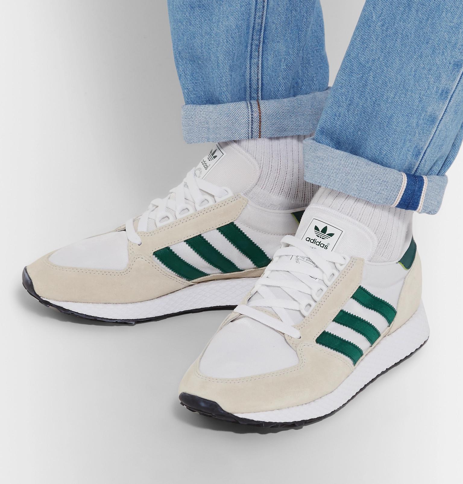 adidas originals forest grove suede and mesh sneakers