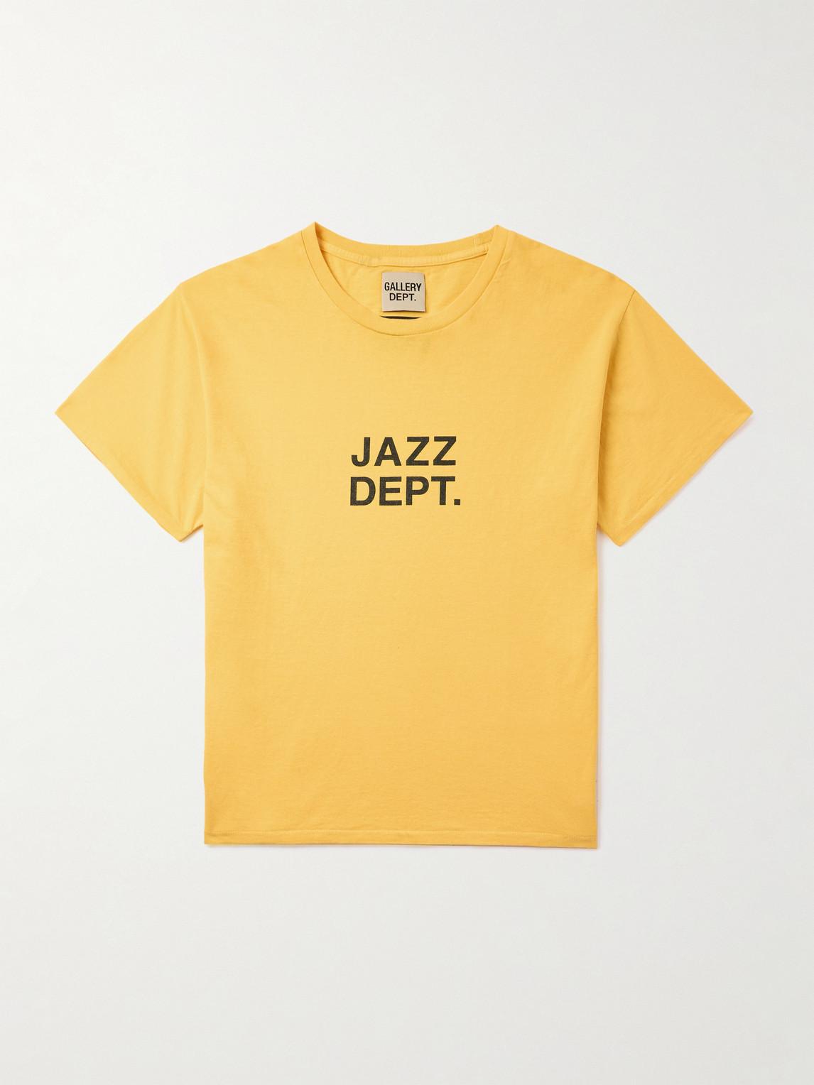 GALLERY DEPT. Jazzy Logo-Print Cotton-Jersey T-Shirt in Yellow for 