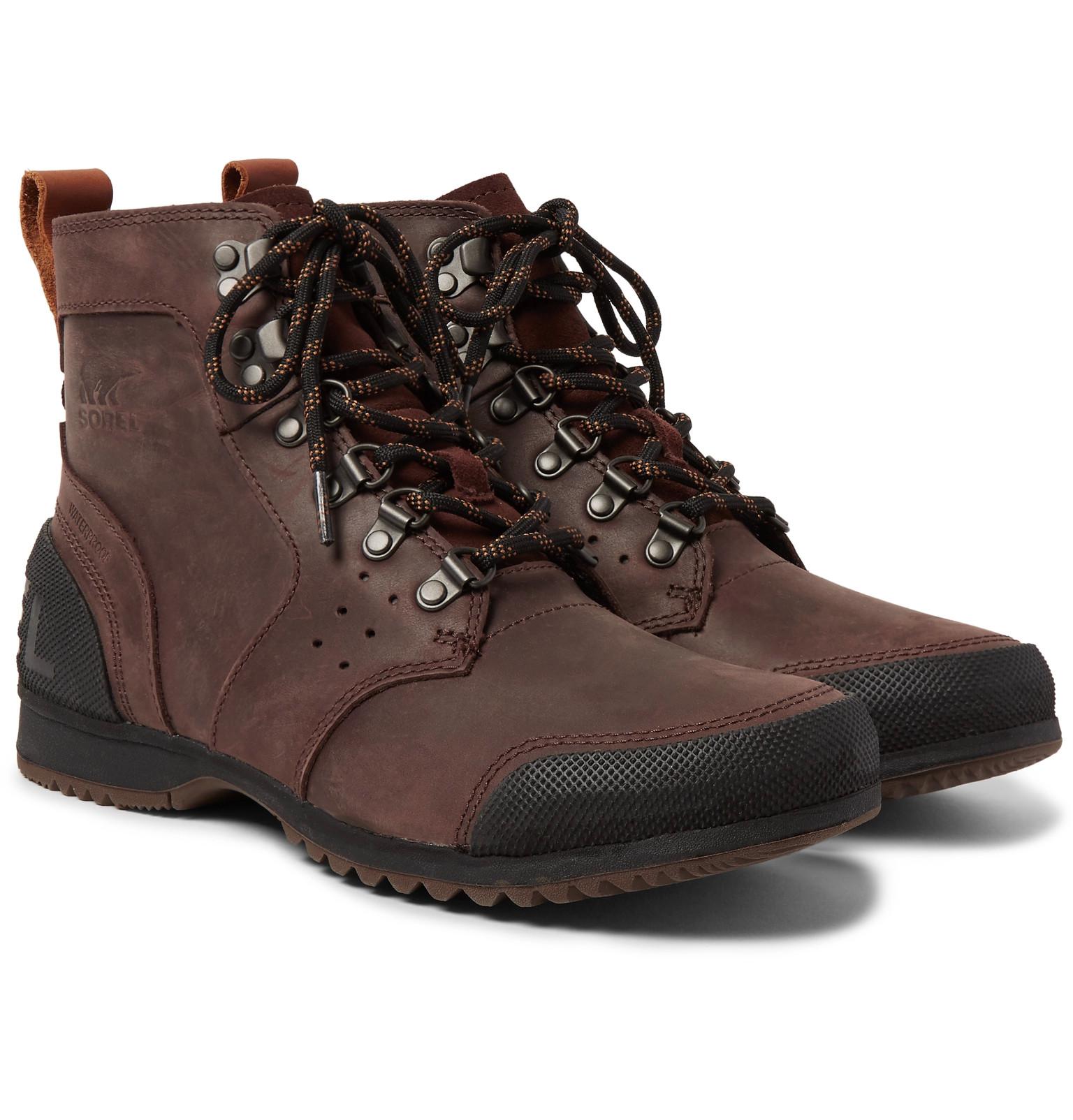 Sorel Ankeny Waterproof Leather Boots in Brown for Men Lyst