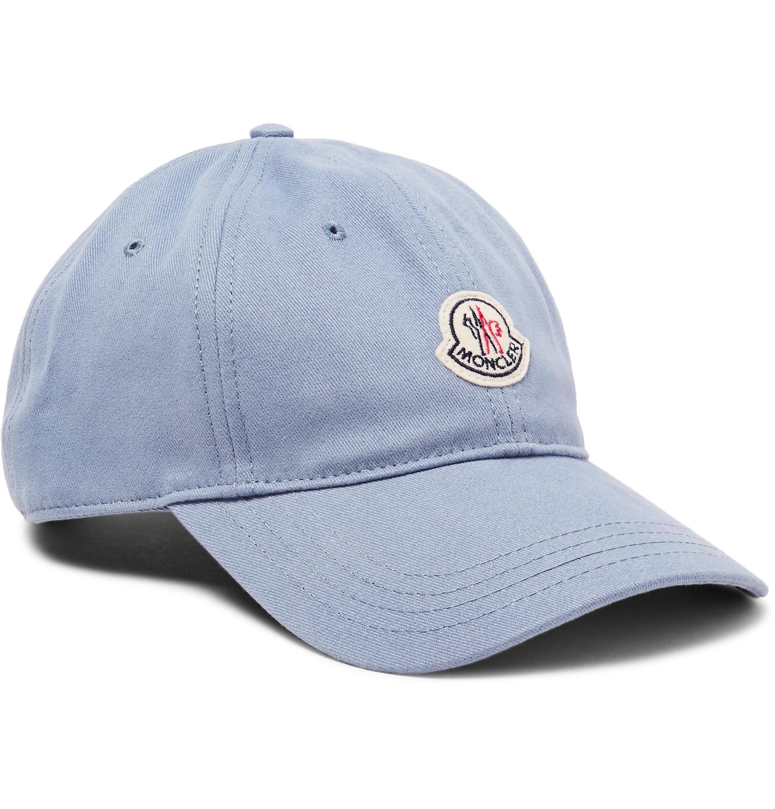Moncler Appliquéd Cotton-twill Baseball Cap in Light Blue (Blue) for Men -  Lyst
